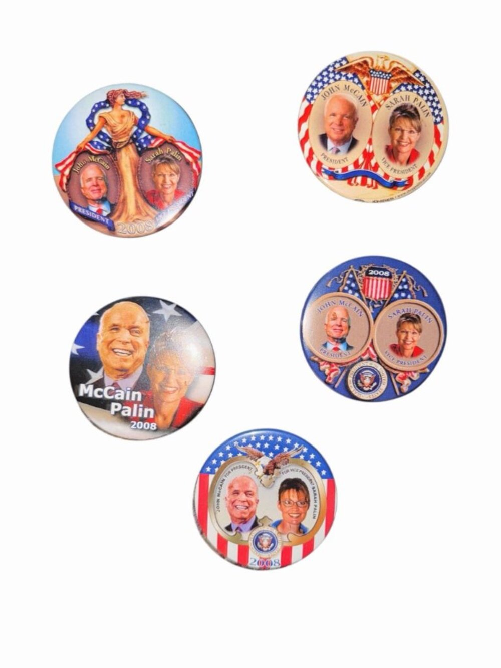 Lot of Various John Mccain x Sarah Palin Button Pins